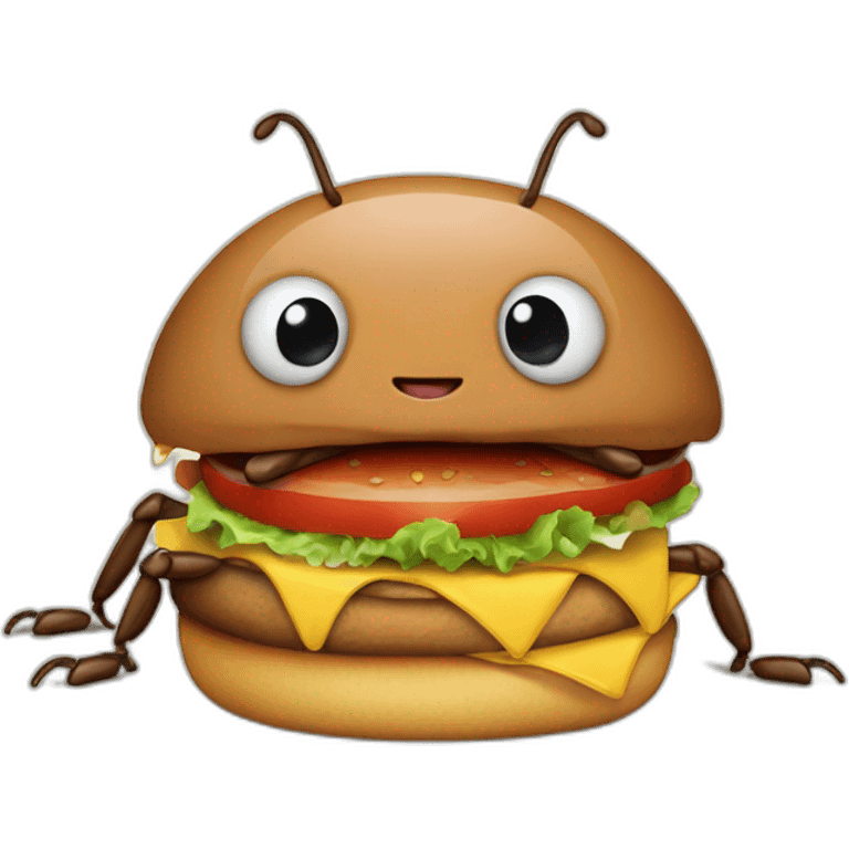 cockroaches eat burger emoji