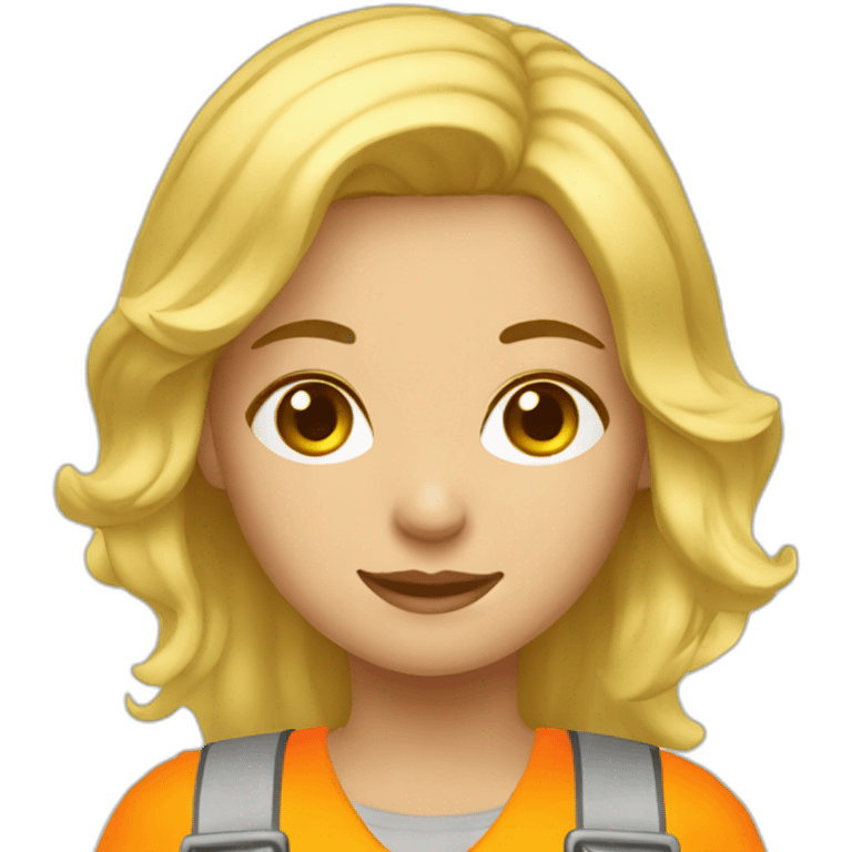 Blonde girl construction work emoji