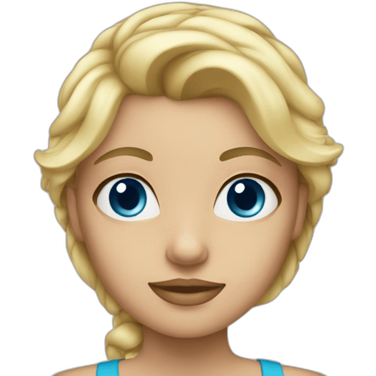 Blonde girl blue eyes emoji