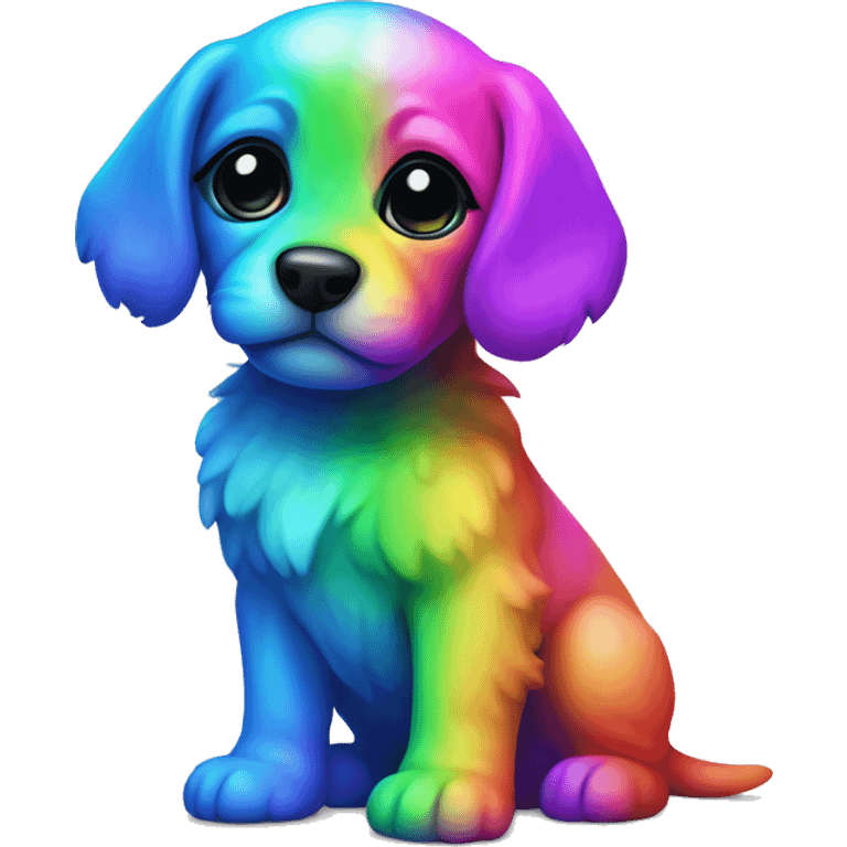 neon rainbow puppy emoji