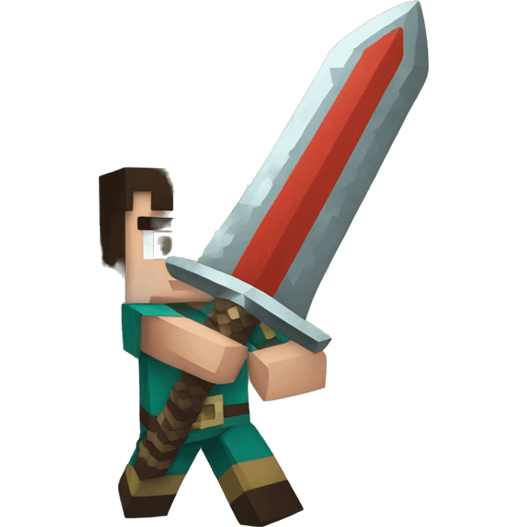 Steve MINECRAFT with sword emoji