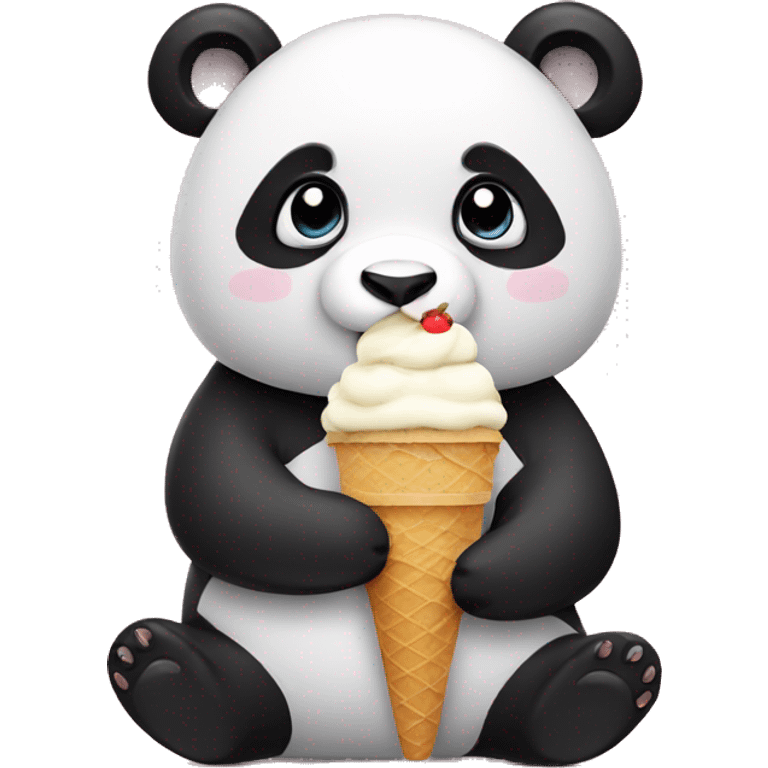 Panda eating ice cream emoji