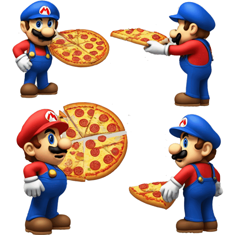 Mario eating Hawaiian pizza emoji