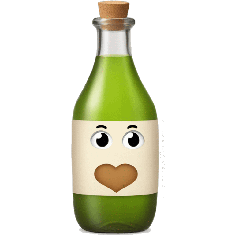 Vinegar bottle with heart face emoji