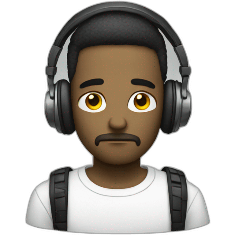 Sad white DJ emoji