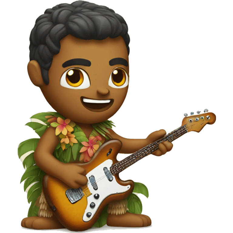 tiki playing a fender jazzmaster emoji