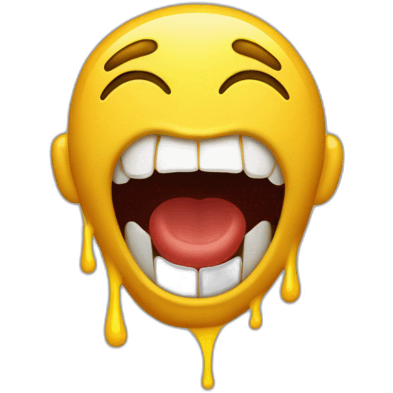 carita amarilla sacando la lengua y escupiendo saliva emoji