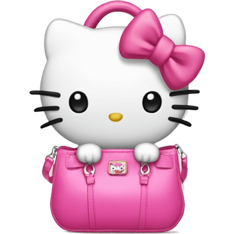 Hello kitty with a pink handbag with a bow ribbon  emoji