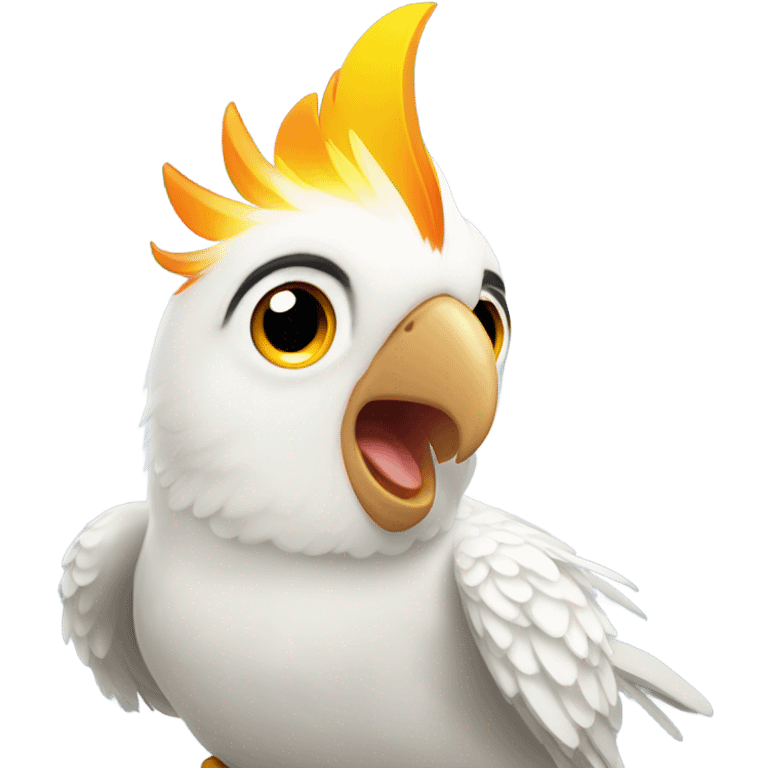 white  cockatiel sing emoji