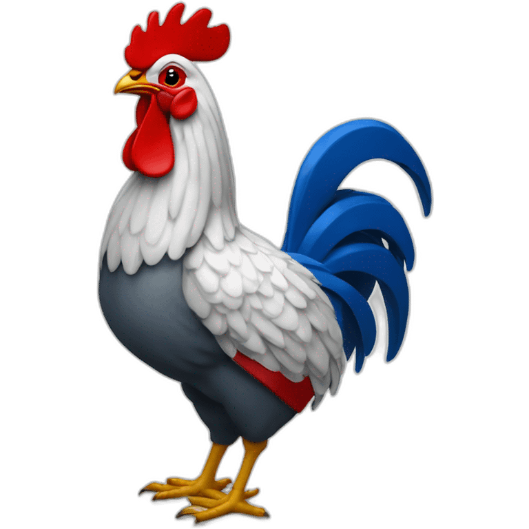 Un coq avec le drapeau français emoji