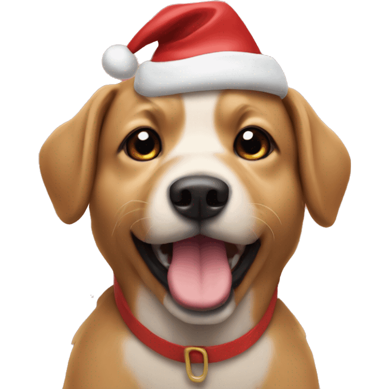 Dog with a Chirsmas hat emoji