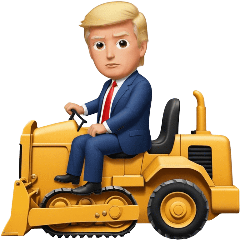 Donald trump riding bulldozer emoji