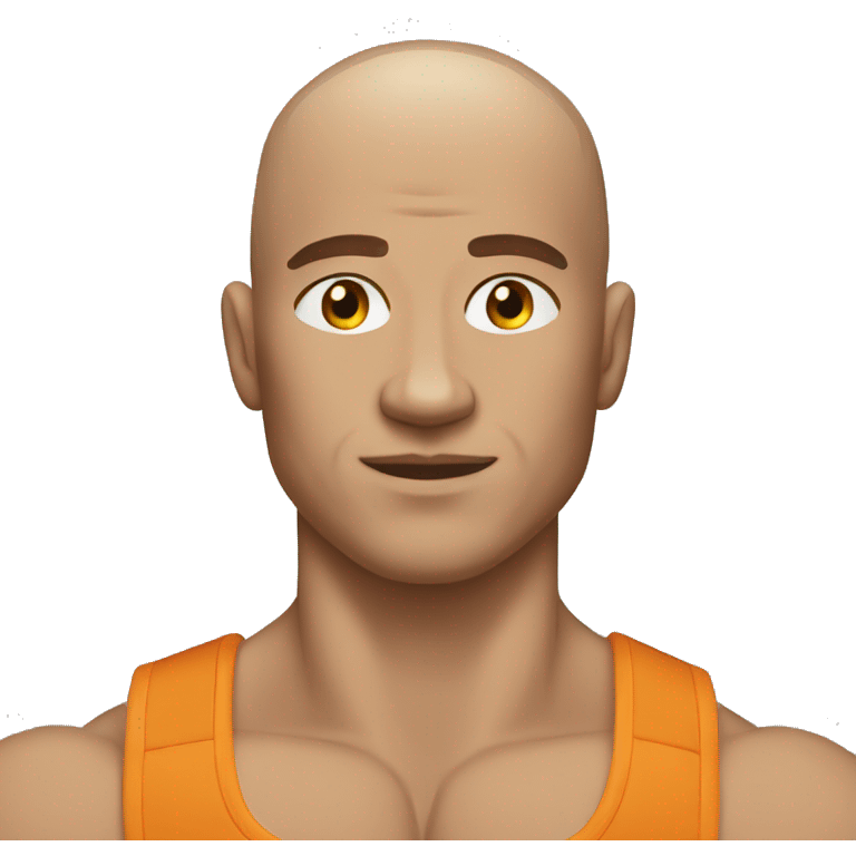 muscular guy with shaved head emoji