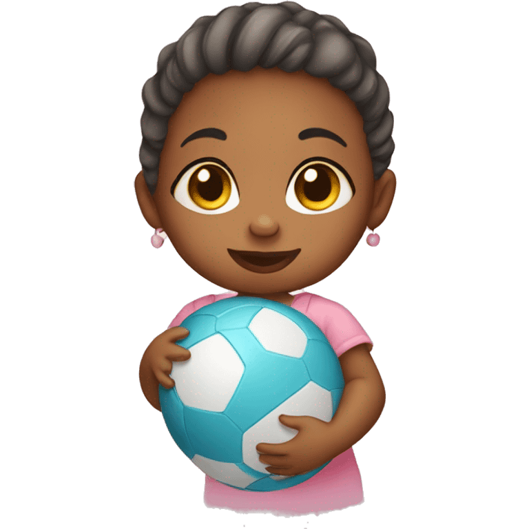 Baby girl holding a ball emoji