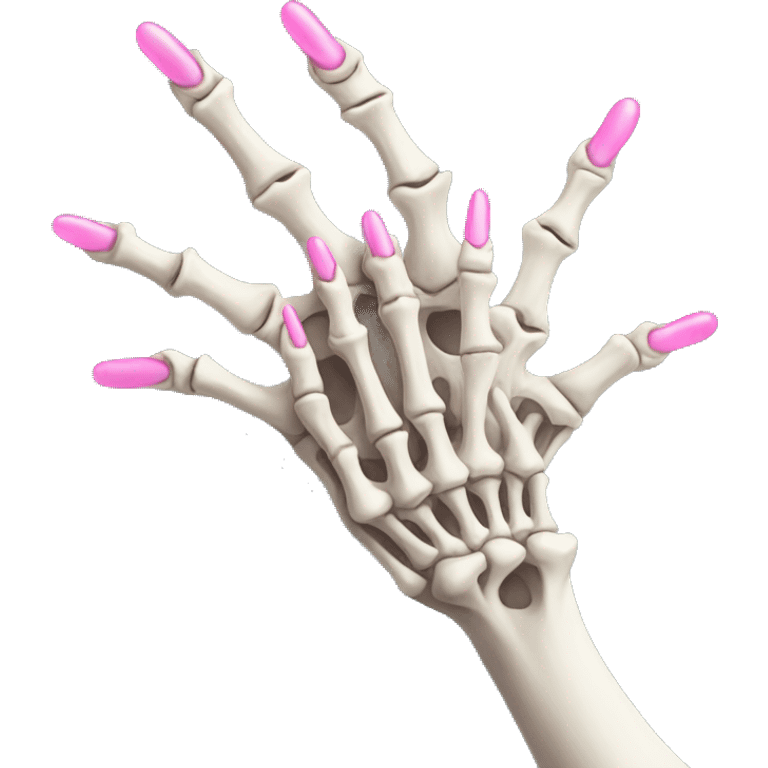 skeleton hand with long pink nails emoji