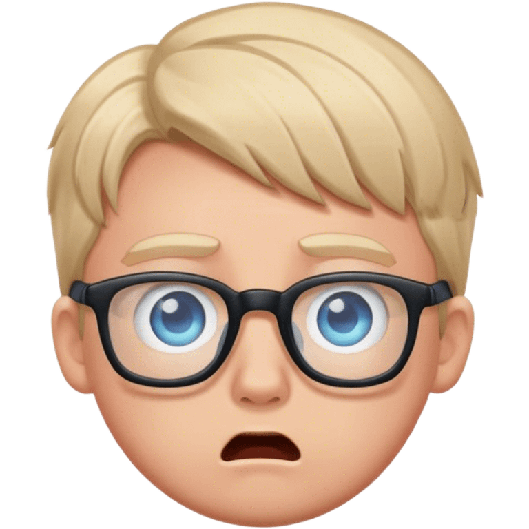 scared blonde boy with blue eyes and glasses emoji