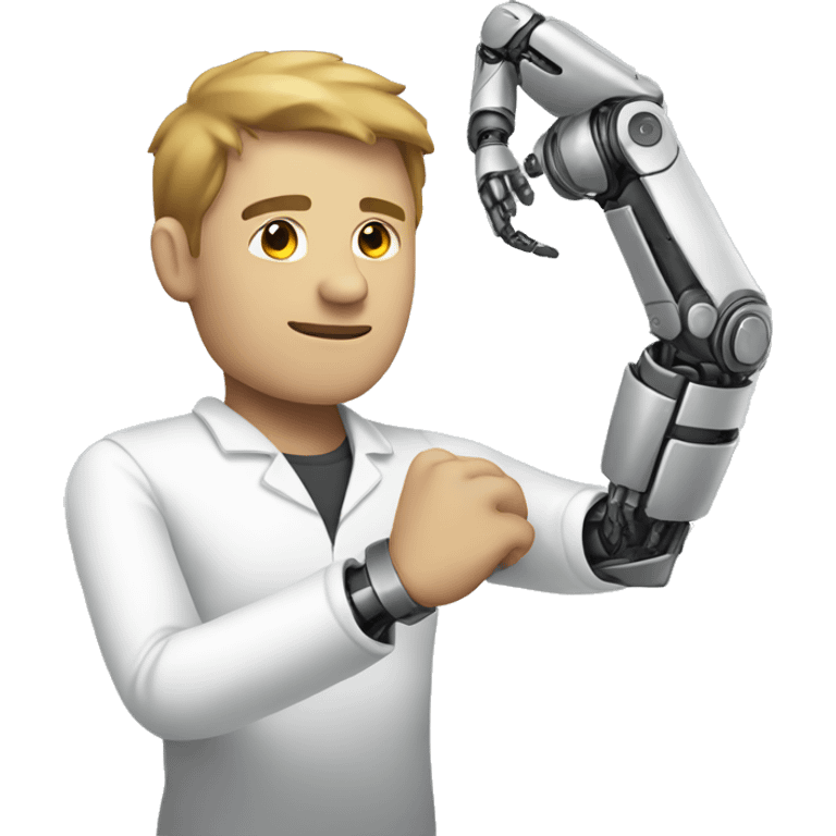 man white with one a robot arm emoji