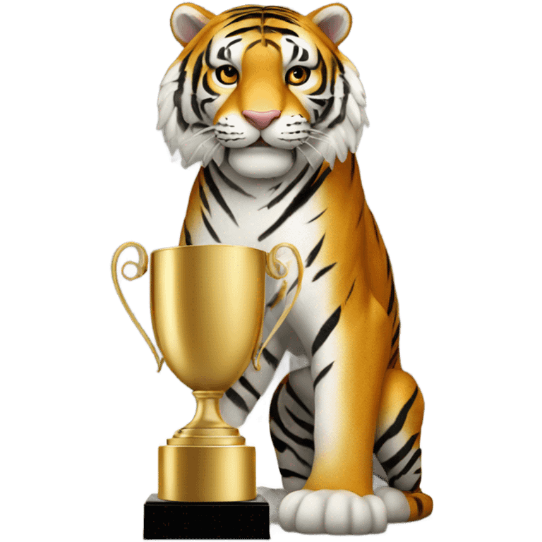 Tiger with a big trophy emoji