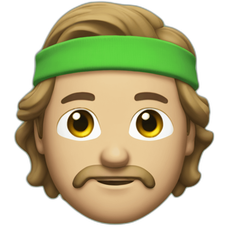 chuck noris with a green headband and eyes that shoot lasers emoji