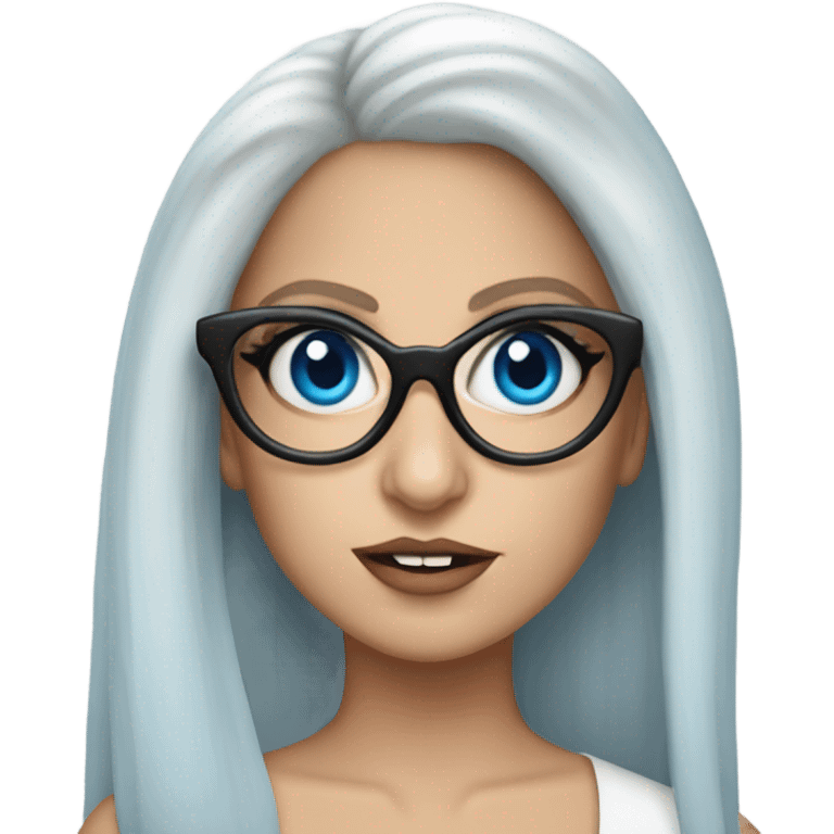 Lady Gaga blue eyes big glasses  emoji