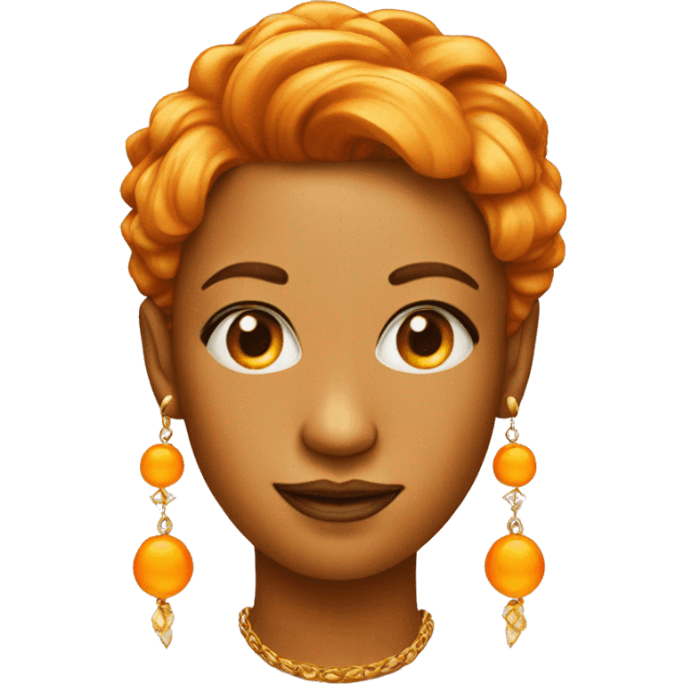 orange with earrings emoji