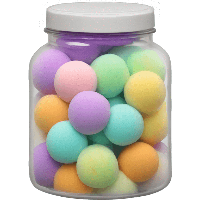 Jar of different lush bath bombs emoji