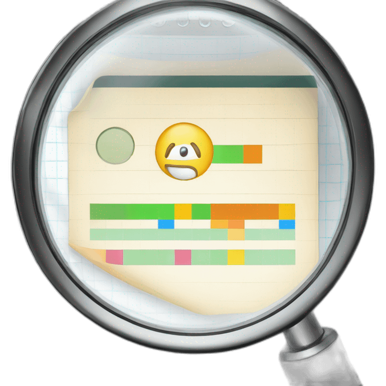 magnifying glass over a schedule emoji