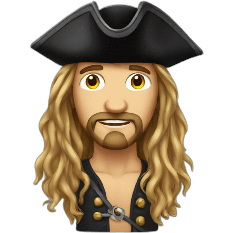 Long hair Guy with  pirate eye patched emoji