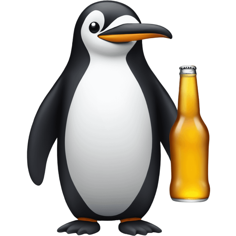 pinguin that holds a beer  emoji