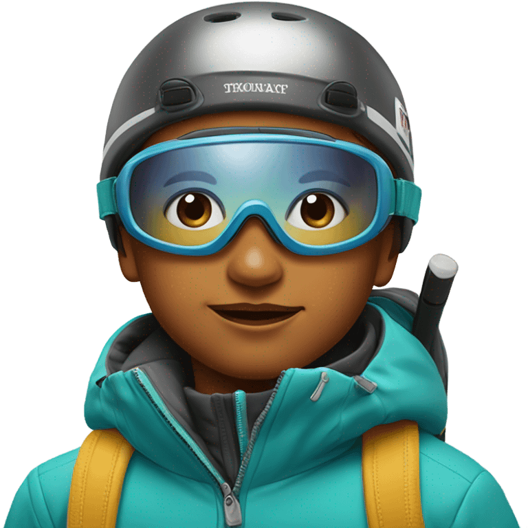 realistic portrait of a boy skiing emoji