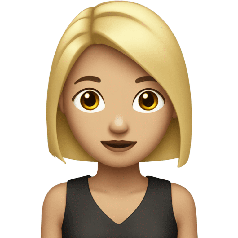 GIRL, BOB CUT, BLOND, BLACK EYES, ASIAN emoji