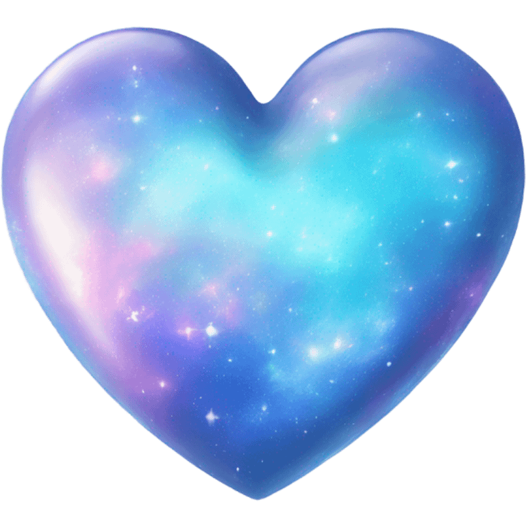 Shiny pastel blue galaxy heart emoji