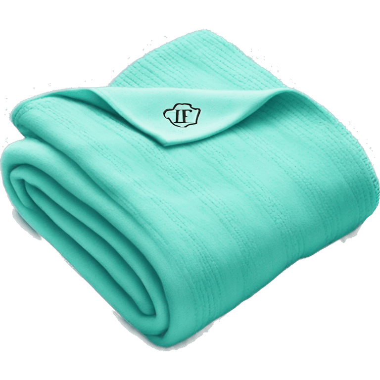 Realistic tiffany blue blanket with Tiffany co logo emoji