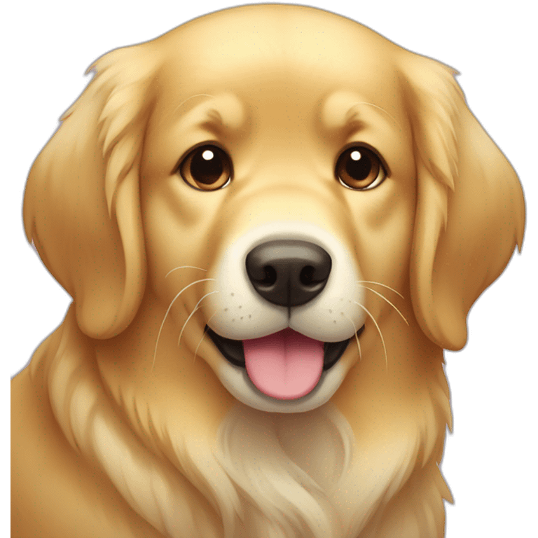 Kawaii golden retriever pleading emoji