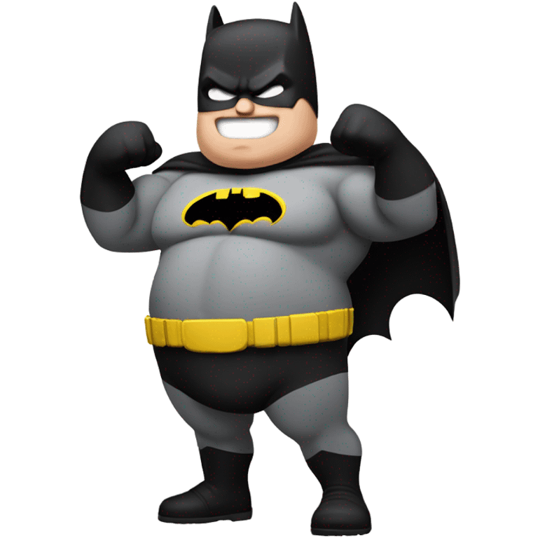 Overweight Batman flexing emoji