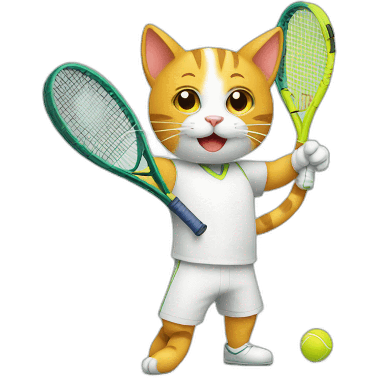 Tennis cat love emoji