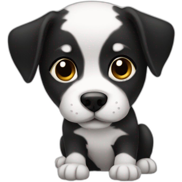 Cute dog black emoji