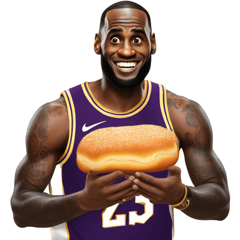 lebron James eating a honeybun emoji