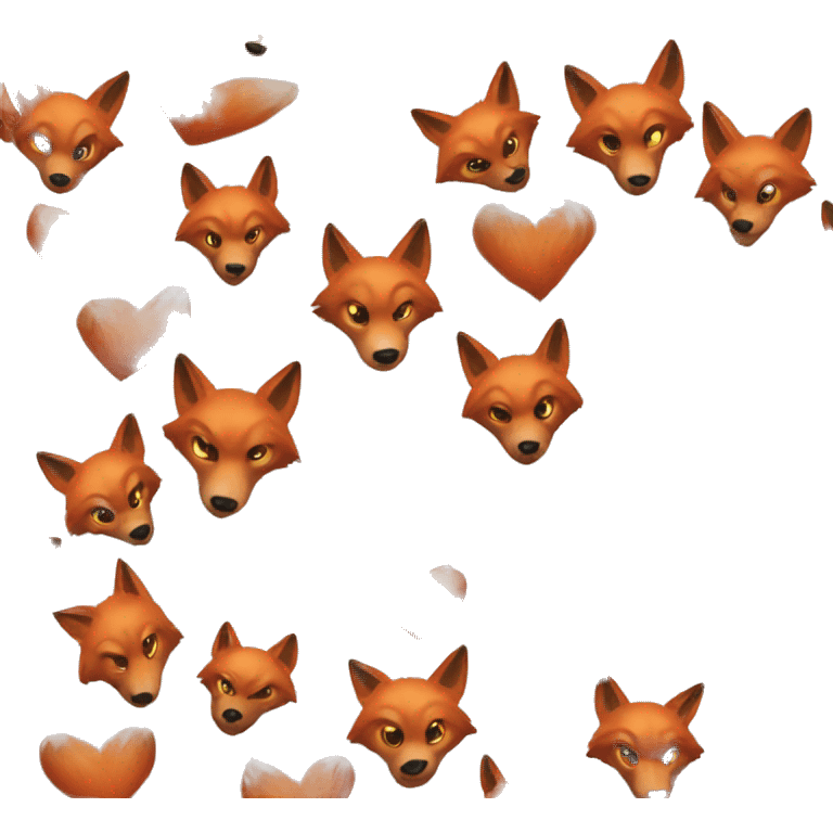 Fox wolf heart emoji