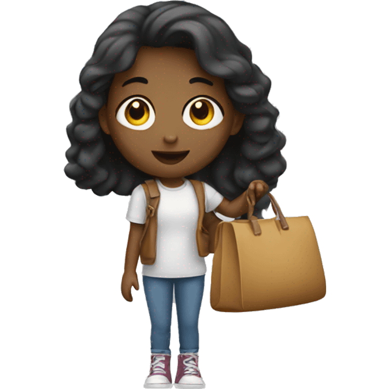 girl with bag emoji