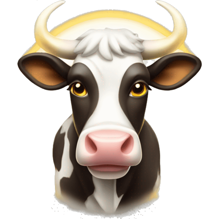 cool cow with glowing halo on head emoji