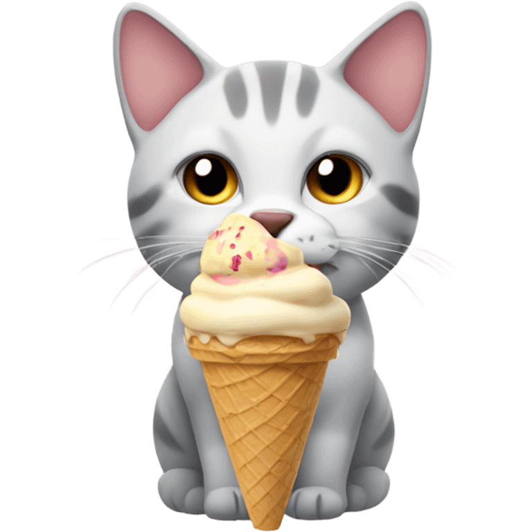 Cat eating ice cream emoji