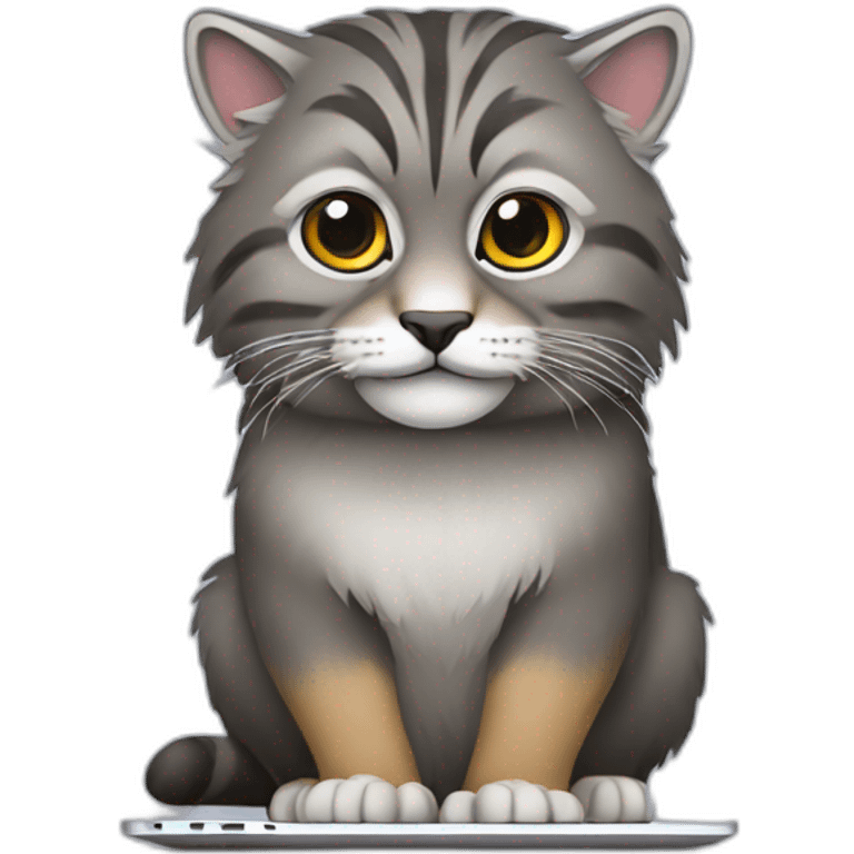 Manul on the laptop emoji