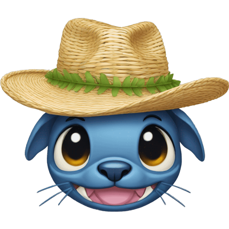 Stitch avec un chapeau de paille emoji