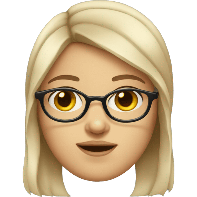 girl with glasses and chubby cheeks emoji