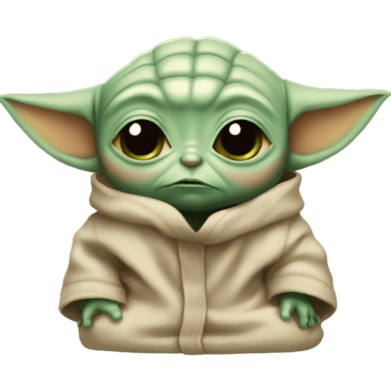 Cute baby yoda in tears  emoji