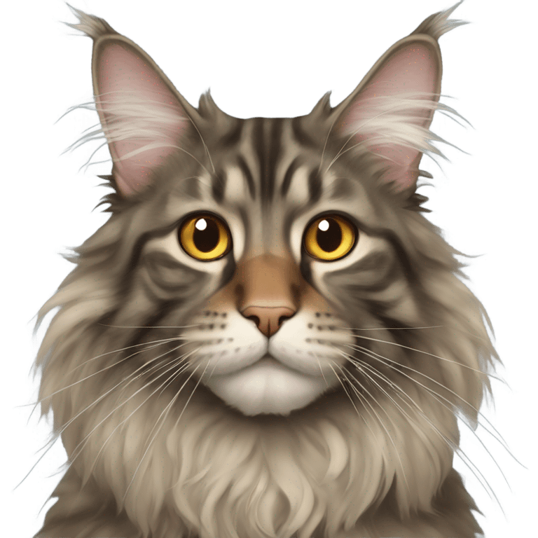 Maine Coon with a stupid face emoji