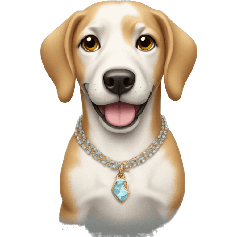 Dog wearing a necklace emoji