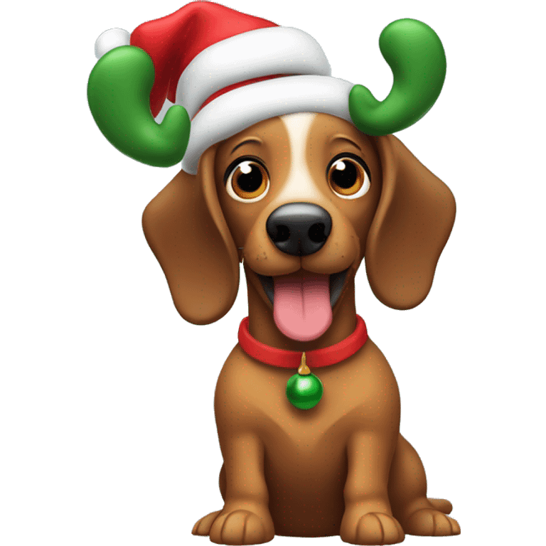  christmas wiener dog   emoji