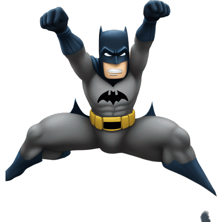 Batman playing against superman in basketball emoji